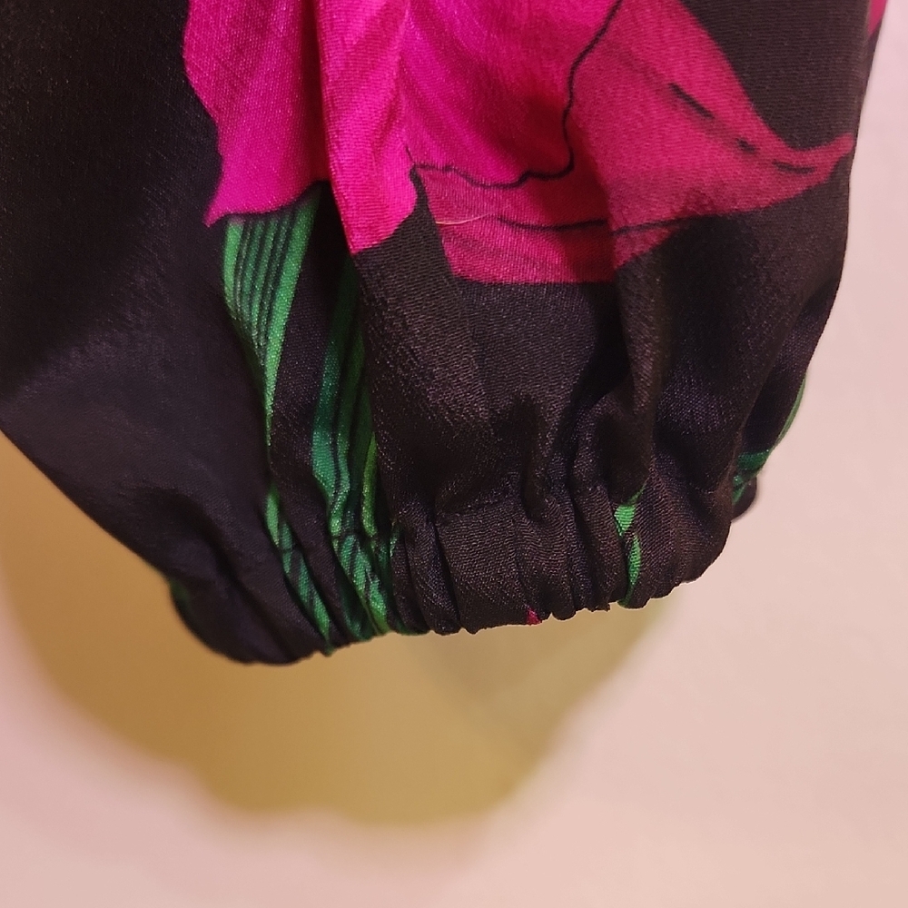 Michael Kors Black and Pink Floral Blouse - Picture 5 of 6